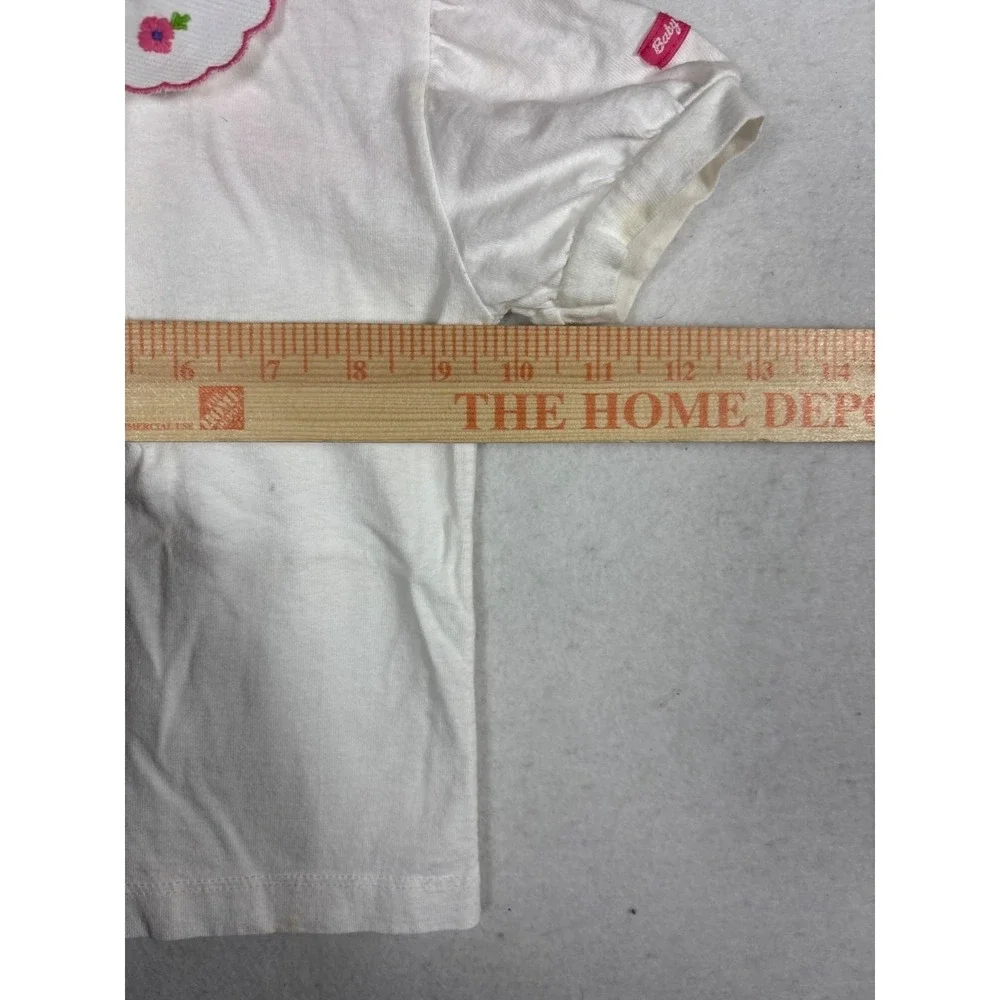 Baby‎ OshKosh White Cotton Floral Peter Pan Collar Puff Sleeve Top 6-9 Months